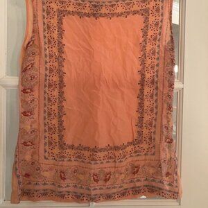 Floral print Peach Sleeveless Shirt - Sundance Catalog